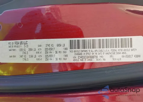 2019 Dodge Grand Caravan Gt from USA, damaged, VIN 2C4RDGEG8KR688798